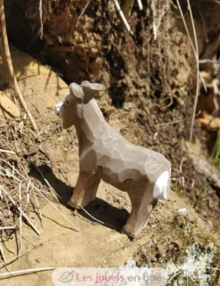 Figurine Chèvre en bois grise - Wudimals