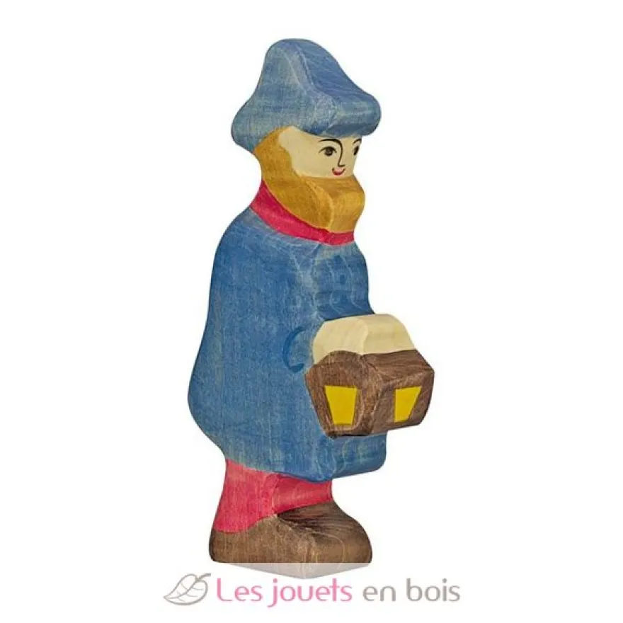 Figurine Crèche de Noël - Berger avec lampe - Holztiger
