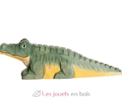 Figurine Crocodile en bois vert gris - Wudimals