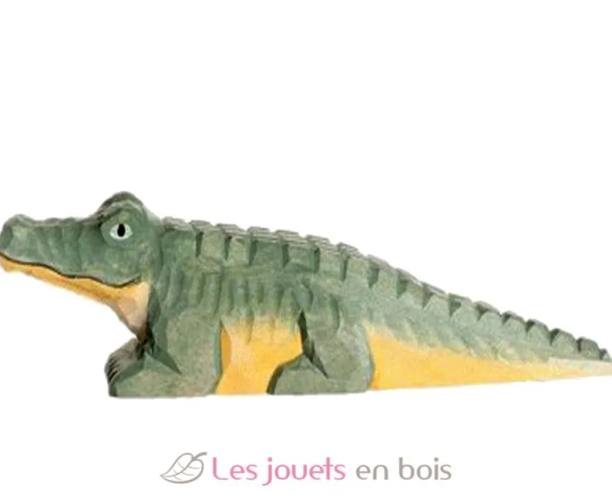 Figurine Crocodile en bois vert gris - Wudimals