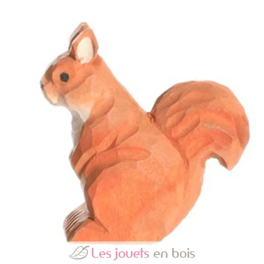 Figurine écureuil roux en bois marron - Wudimals