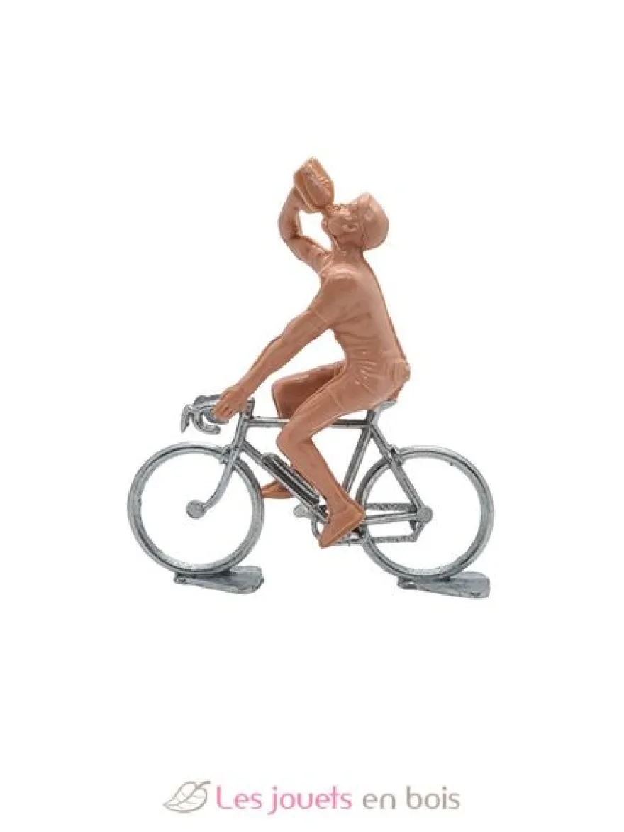 Figurine cycliste avec bidon à peindre brut Fonderie Roger