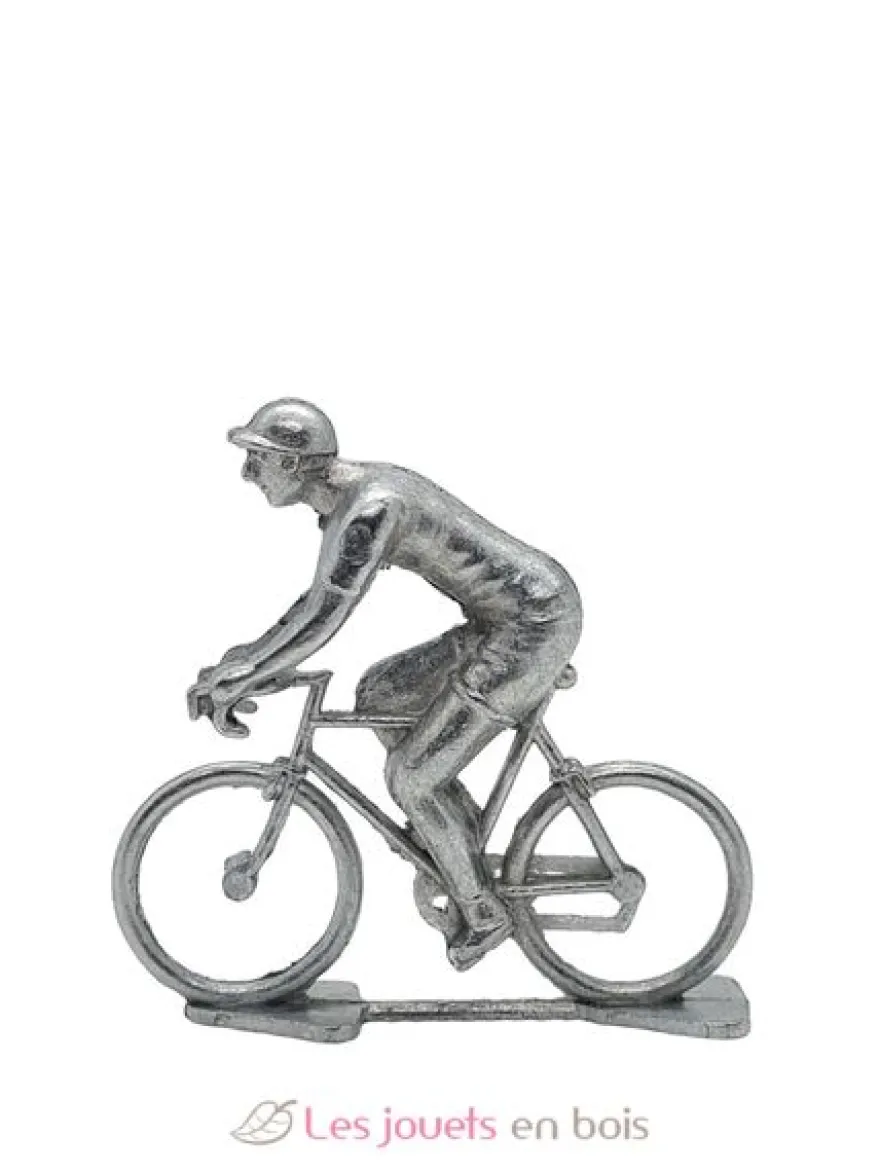 Figurine cycliste R rouleur à peindre brut Fonderie Roger