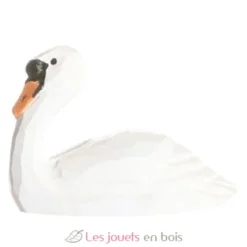 Figurine Cygne en bois blanc - Wudimals