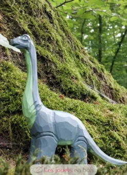 Figurine Diplodocus en bois vert - Wudimals