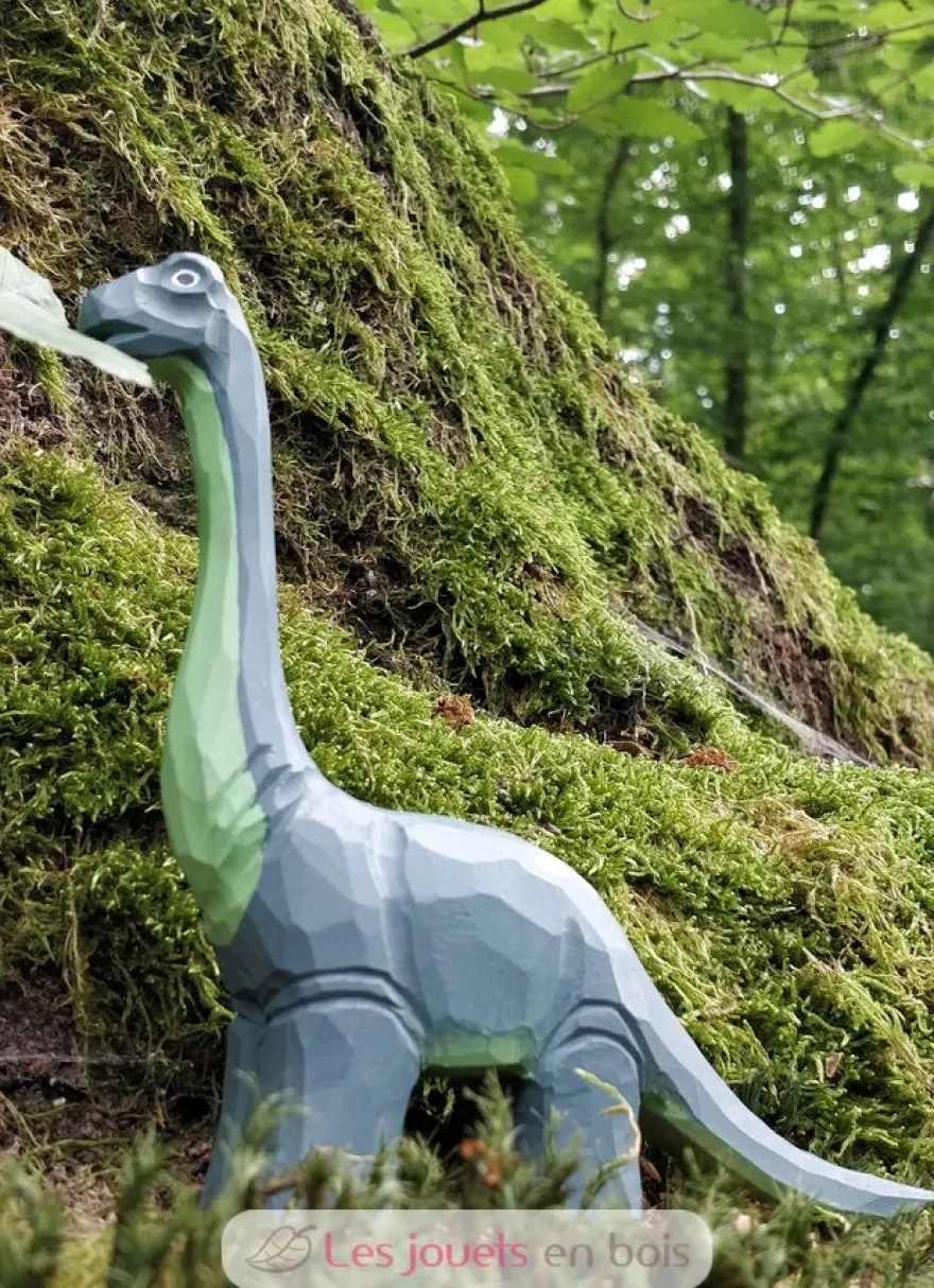 Figurine Diplodocus en bois vert - Wudimals