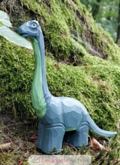 Figurine Diplodocus en bois vert - Wudimals