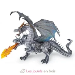 Figurine Dragon deux têtes argenté - Papo