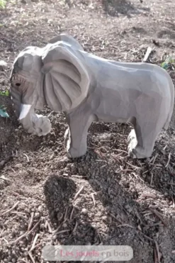 Figurine Eléphant en bois, gris - Wudimals