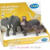 Figurine Eléphant, hippopotame et son petit - Papo