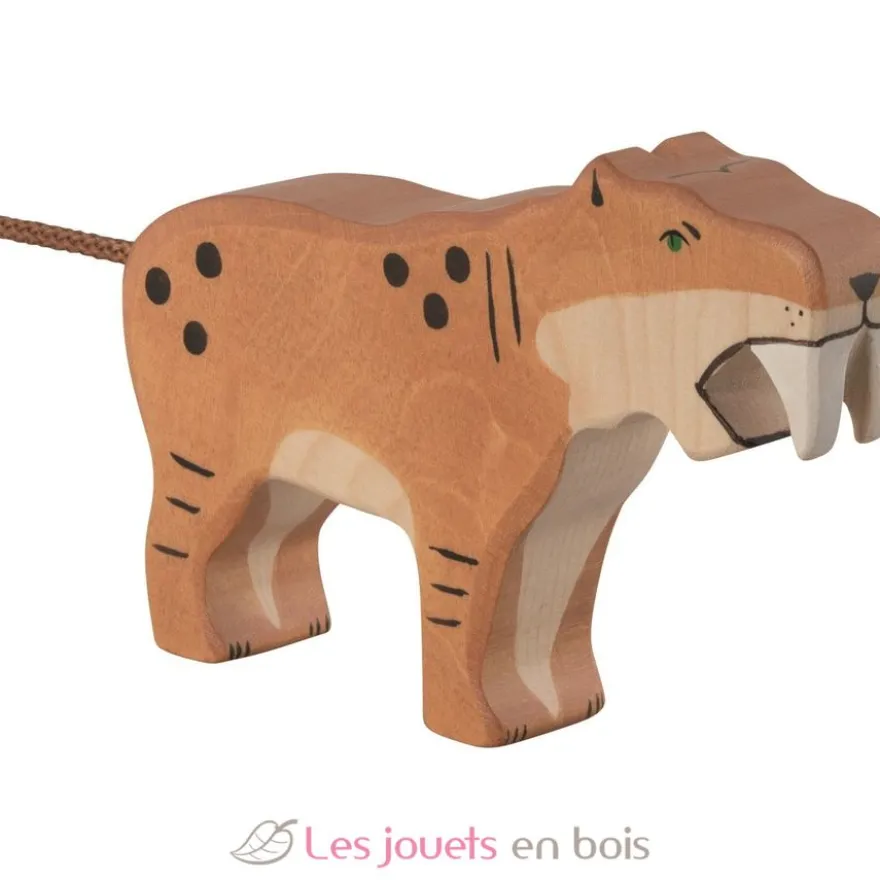 Figurine en bois Tigre à dents de sabre - Holztiger