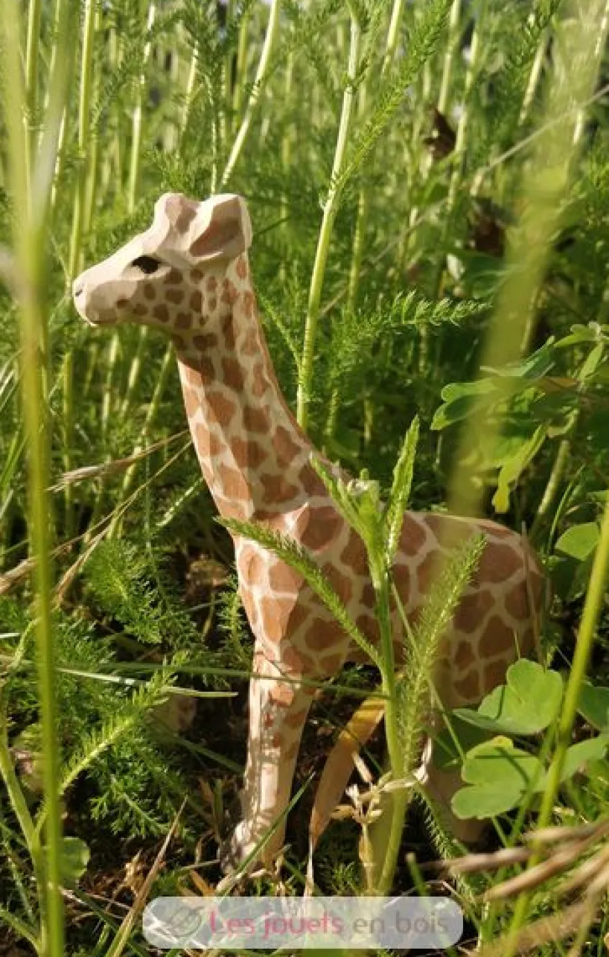 Figurine Girafe en bois, marron - Wudimals