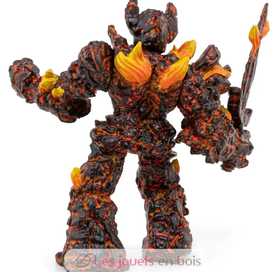 Figurine Golem de feu marron orange Papo