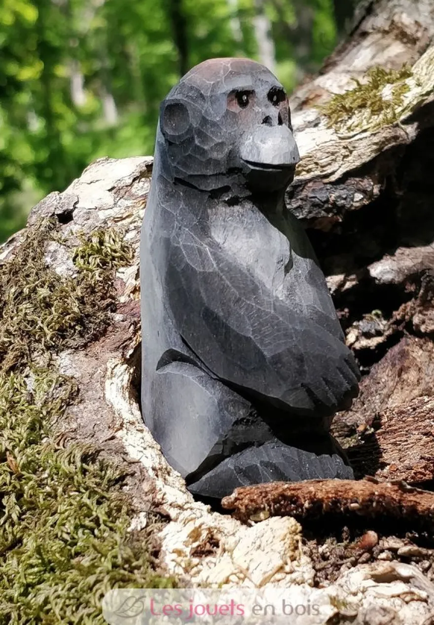Figurine Gorille en bois, noir - Wudimals