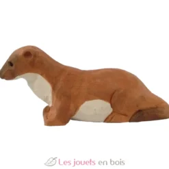 Figurine hermine en bois marron - Wudimals