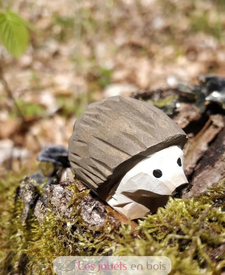 Figurine hérisson en bois marron - Wudimals