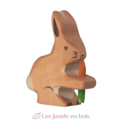 Figurine Lapin avec carotte - Holztiger
