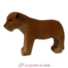 Figurine Lionceau en bois, beige marron - Wudimals