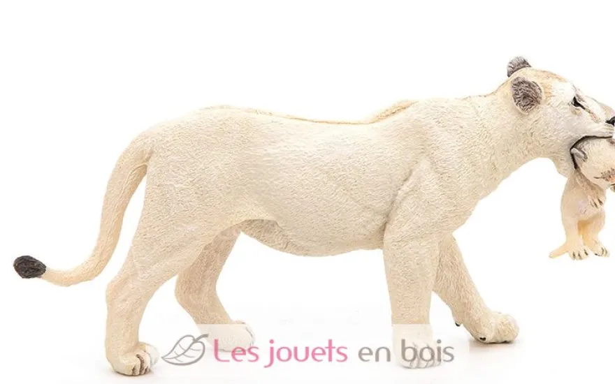 Figurine Lionne blanche avec son bébé lionceau - Papo