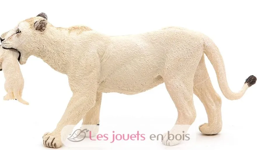 Figurine Lionne blanche avec son bébé lionceau - Papo