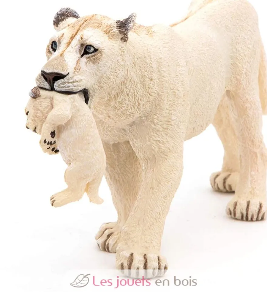 Figurine Lionne blanche avec son bébé lionceau - Papo