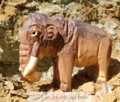 Figurine Mammouth en bois marron - Wudimals