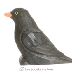 Figurine Merle en bois noir - Wudimals