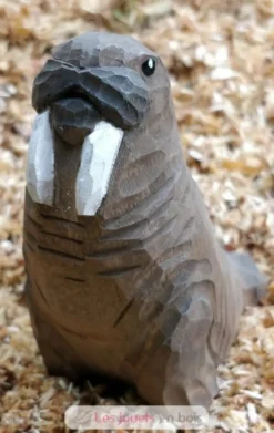 Figurine Morse en bois gris - Wudimals