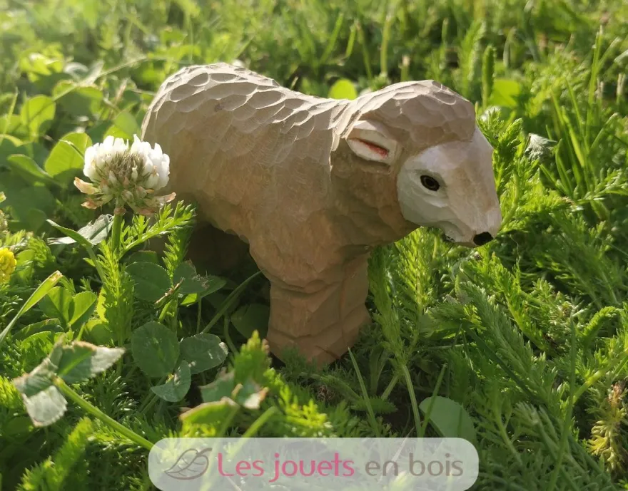 Figurine Mouton en bois beige - Wudimals