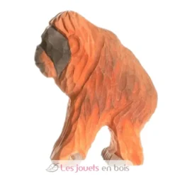 Figurine orang-outan en bois marron orange - Wudimals