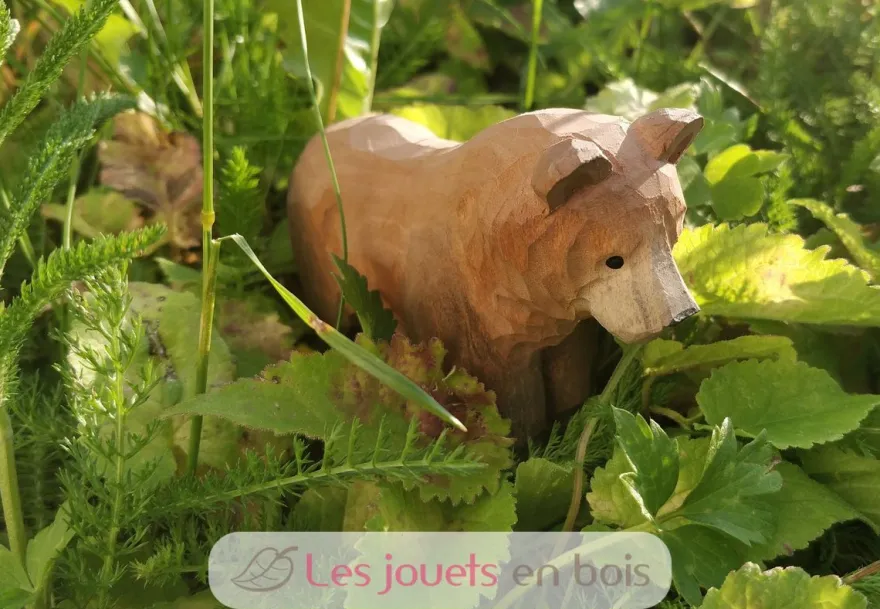 Figurine ours brun en bois, marron - Wudimals