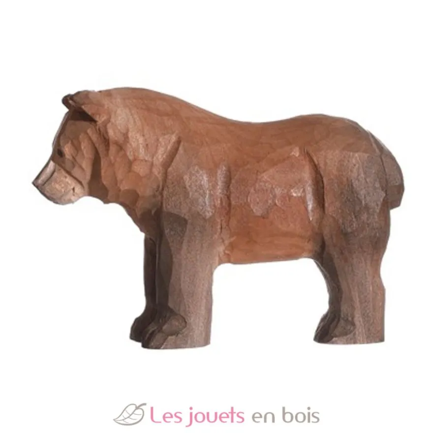 Figurine ours brun en bois, marron - Wudimals