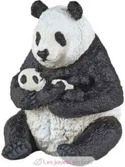 Figurine Panda assis et son bébé - Papo