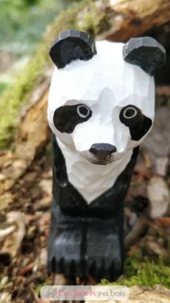 Figurine Panda en bois noir et blanc - Wudimals