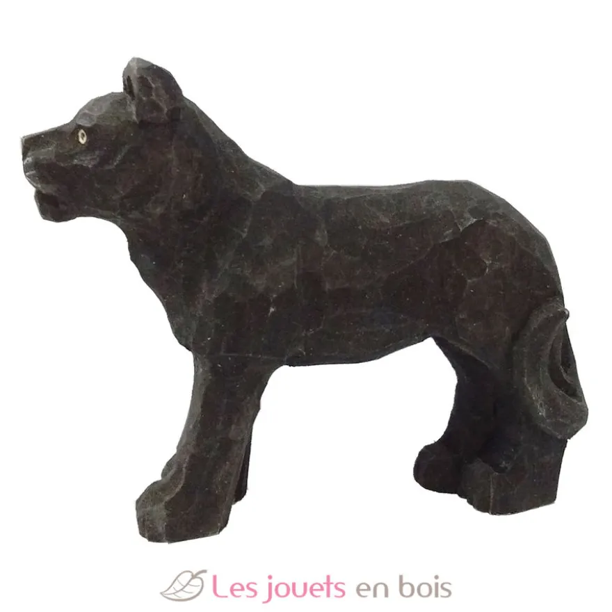 Figurine Panthère en bois, noire - Wudimals