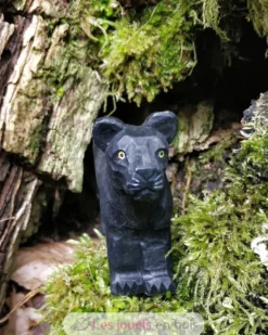 Figurine Panthère en bois, noire - Wudimals