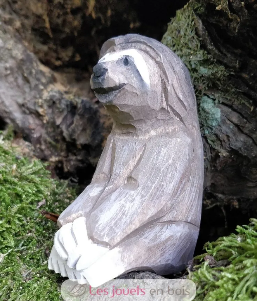 Figurine paresseux en bois marron - Wudimals