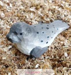 Figurine phoque commun en bois gris - Wudimals