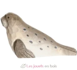Figurine phoque commun en bois gris - Wudimals