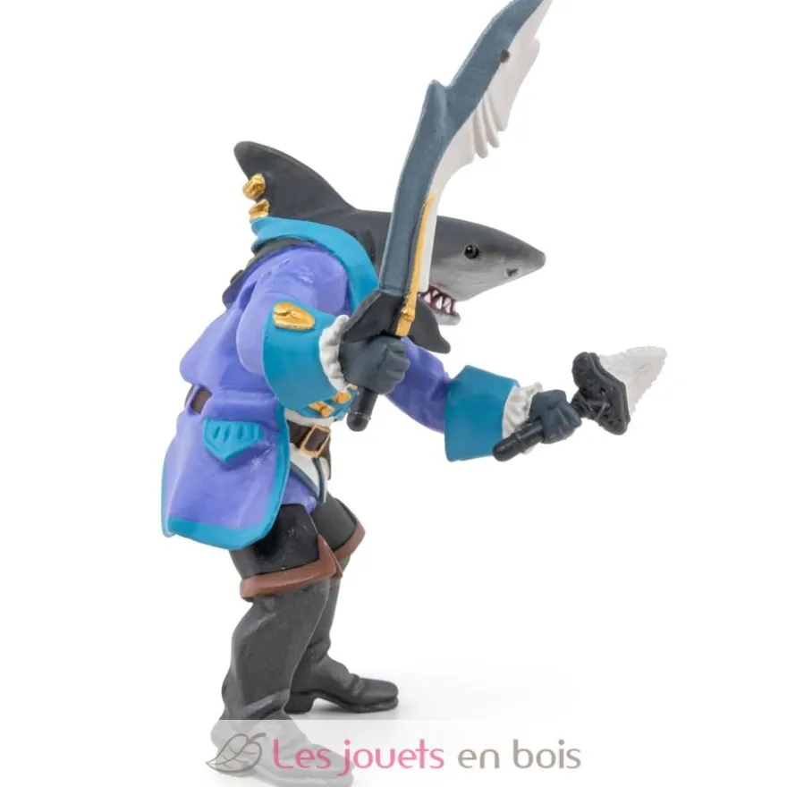 Figurine Pirate mutant requin bleu gris -PAPO
