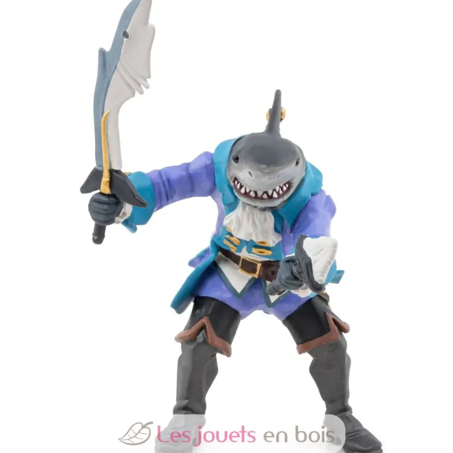 Figurine Pirate mutant requin bleu gris -PAPO