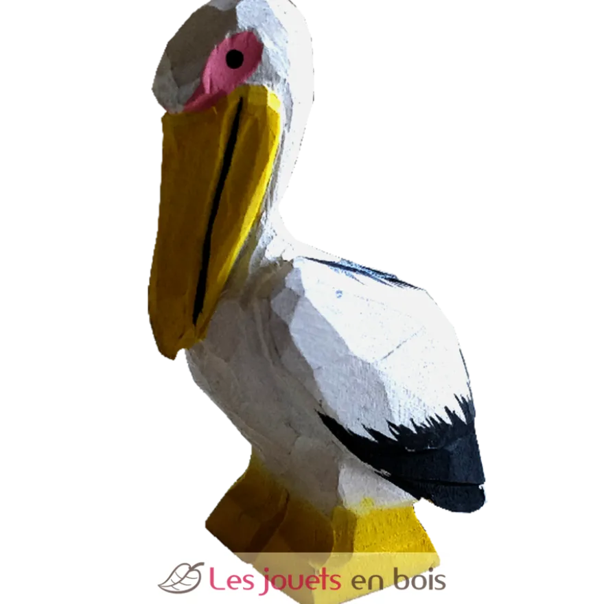 Figurine Pélican en bois blanc - Wudimals