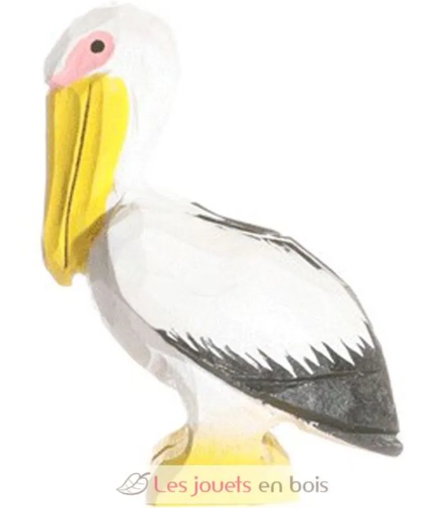 Figurine Pélican en bois blanc - Wudimals