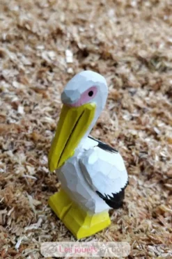 Figurine Pélican en bois blanc - Wudimals