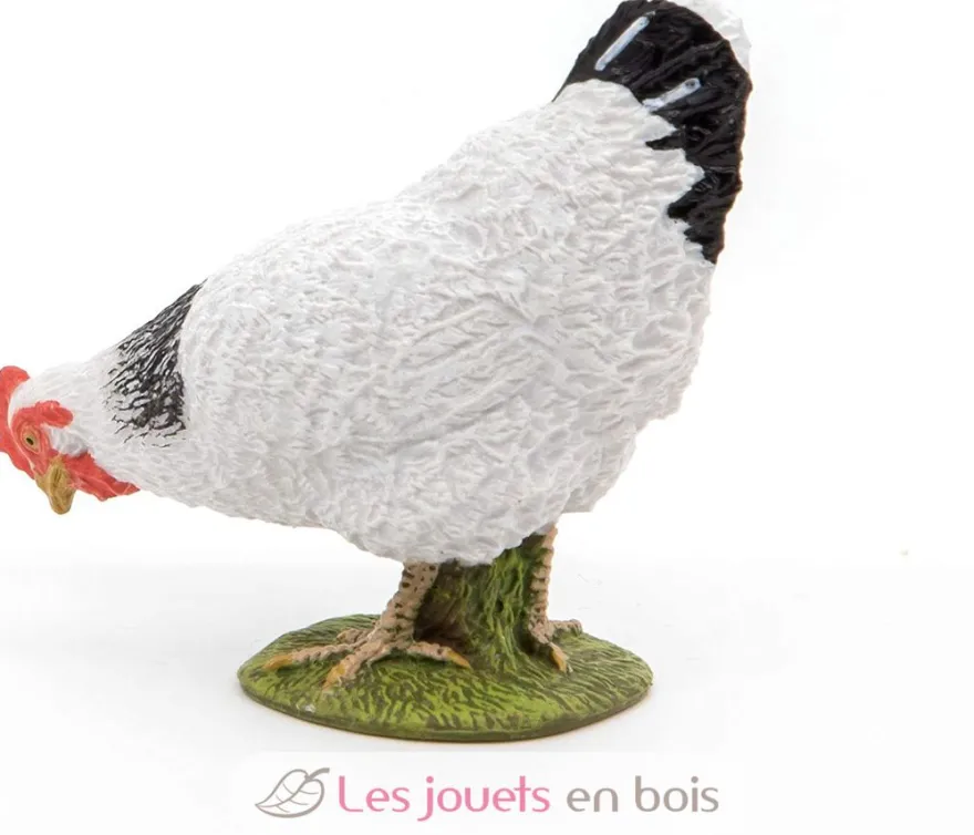 Figurine Poule blanche picorant - Papo