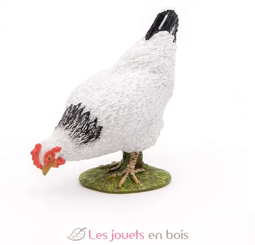 Figurine Poule blanche picorant - Papo