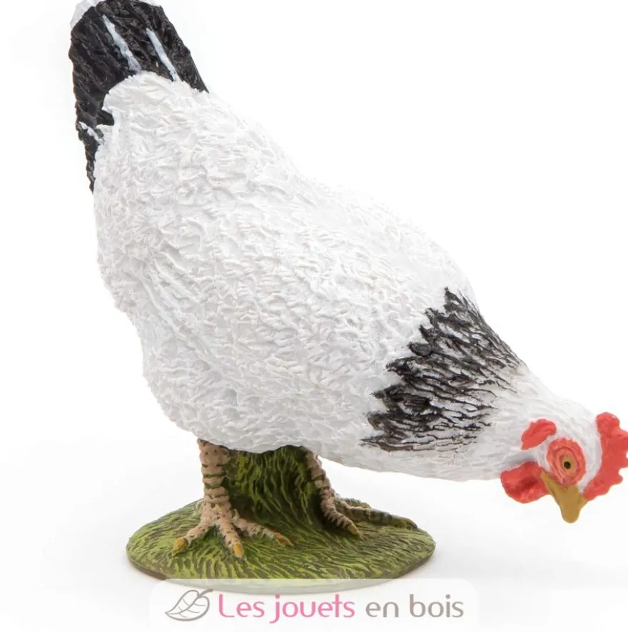 Figurine Poule blanche picorant - Papo