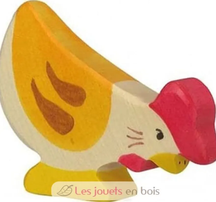 Figurine Poule, picorant - Holztiger