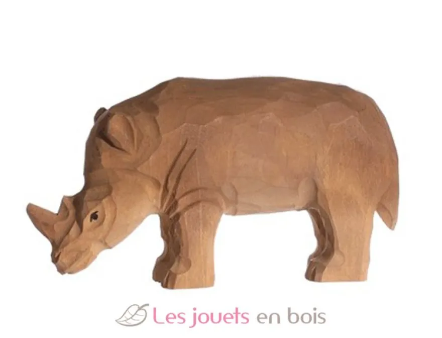 Figurine Rhinocéros en bois, marron - Wudimals