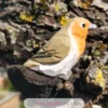 Figurine rouge-gorge en bois marron - Wudimals